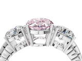 White gold Three-Stone Fancy Pink Oval Cut Cut Diamond Ring with Channel-Set Band and Prong Setting_4