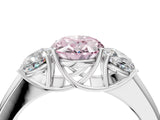 White gold Three-Stone Fancy Pink Oval Cut Cut Diamond Ring with Prong Setting and Classic Band_4