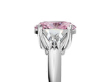 White gold Three-Stone Fancy Pink Oval Cut Cut Diamond Ring with Trillion Side Stones and Four-Prong Setting_16