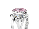 White gold Three-Stone Fancy Pink Oval Cut Cut Diamond Split Shank Prong Set Ring_17