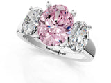 White gold Three-Stone Fancy Pink Oval Cut Cut Solitaire Ring with Classic Prong Setting_13