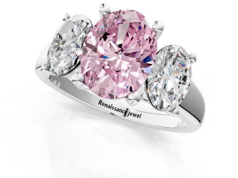 White gold Three-Stone Fancy Pink Oval Cut Cut Solitaire Ring with Classic Prong Setting_13