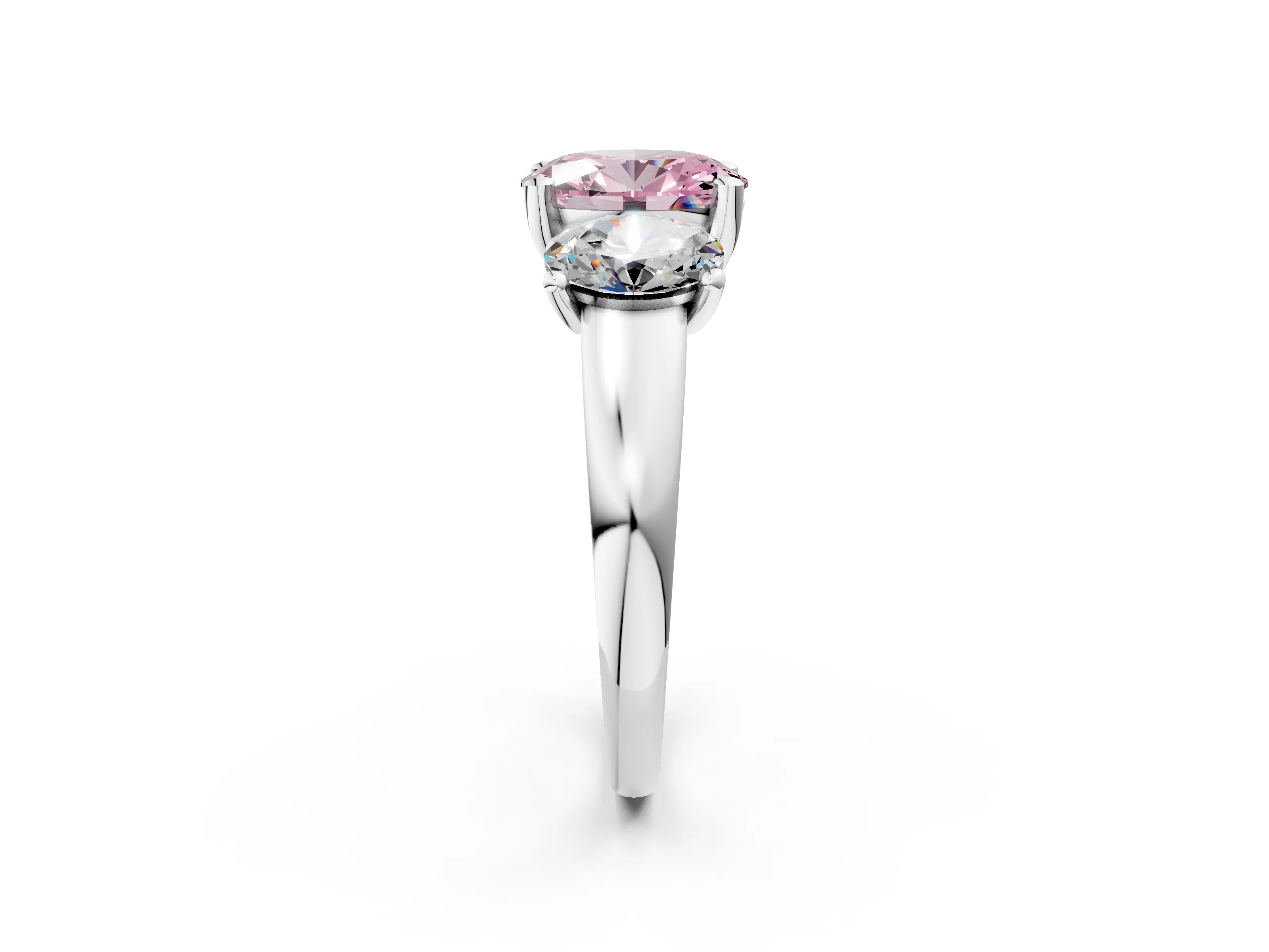 White gold Three-Stone Fancy Pink Oval Cut Cut Solitaire Ring with Classic Prong Setting_14