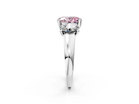 White gold Three-Stone Fancy Pink Oval Cut Cut Solitaire Ring with Classic Prong Setting_14