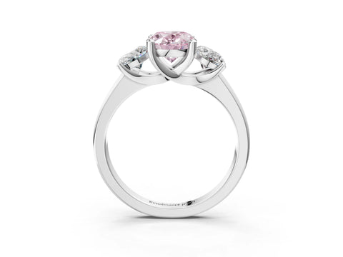 White gold Three-Stone Fancy Pink Oval Cut Cut Solitaire Ring with Classic Prong Setting_15
