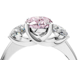White gold Three-Stone Fancy Pink Oval Cut Cut Solitaire Ring with Classic Prong Setting_16