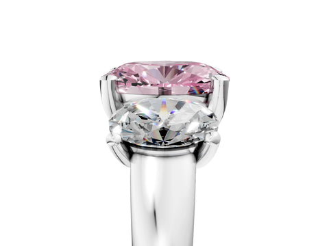 White gold Three-Stone Fancy Pink Oval Cut Cut Solitaire Ring with Classic Prong Setting_17