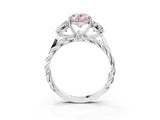White gold Three-Stone Fancy Pink Oval Cut Diamond Braided Band Ring with Four-Prong Setting_35