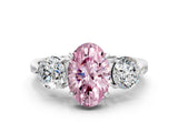 White gold Three-Stone Fancy Pink Oval Cut Diamond Channel Set Engagement Ring with Prong Setting_12
