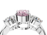 White gold Three-Stone Fancy Pink Oval Cut Diamond Channel Set Engagement Ring with Prong Setting_16