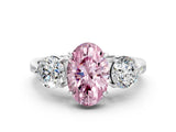 White gold Three-Stone Fancy Pink Oval Cut Diamond Channel Set Engagement Ring with Prong Setting_24