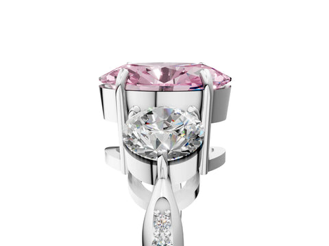 White gold Three-Stone Fancy Pink Oval Cut Diamond Channel Set Engagement Ring with Prong Setting_29