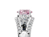 White gold Three-Stone Fancy Pink Oval Cut Diamond Engagement Ring with Pave Band and Prong Setting_17