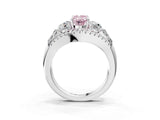 White gold Three-Stone Fancy Pink Oval Cut Diamond Engagement Ring with Pave Band and Prong Setting_3