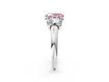 White gold Three-Stone Fancy Pink Oval Cut Diamond Engagement Ring with Prong Setting_17