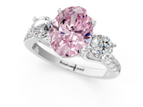 White gold Three-Stone Fancy Pink Oval  Cut Diamond Pavé Band with Four-Prong Setting_29