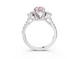 White gold Three-Stone Fancy Pink Oval  Cut Diamond Pavé Band with Four-Prong Setting_31