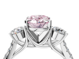 White gold Three-Stone Fancy Pink Oval  Cut Diamond Pavé Band with Four-Prong Setting_32