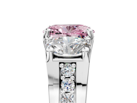 White gold Three-Stone Fancy Pink Oval  Cut Diamond Ring with Channel-Set Band and Four-Prong Setting_37