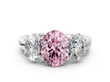 White gold Three-Stone Fancy Pink Oval  Cut Diamond Ring with Channel-Set Band and Four-Prong Setting_82