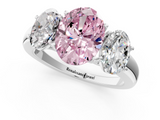 White gold Three-Stone Fancy Pink Oval  Cut Diamond Ring with Channel-Set Band and Four-Prong Setting_83