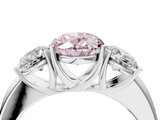 White gold Three-Stone Fancy Pink Oval  Cut Diamond Ring with Channel-Set Band and Four-Prong Setting_86