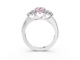 White gold Three-Stone Fancy Pink Oval  Cut Diamond Ring with Channel-Set Band and Four-Prong Setting_86