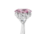 White gold Three-Stone Fancy Pink Oval Cut Diamond Ring with Pear  Side Stones in Four-Prong Setting_53