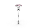 White gold Three-Stone Fancy Pink Oval  Cut Diamond Solitaire with Prong Setting and Classic Band_72