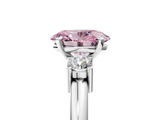 White gold Three-Stone Fancy Pink Oval  Cut Diamond Solitaire with Prong Setting and Classic Band_74