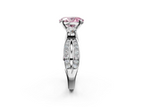White gold Three-Stone Fancy Pink Oval  Cut Diamond Twist Band with Prong Setting_36