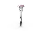 White gold Three-Stone Fancy Pink Oval  Diamond Ring with Pear Side Stones in Four-Prong Setting_47