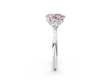 White gold Three-Stone Fancy Pink Pear Cut Brilliant Diamond Solitaire Ring with Tapered Band and Four-Prong Setting_33