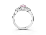 White gold Three-Stone Fancy Pink Pear Cut Brilliant Diamond Solitaire Ring with Tapered Band and Four-Prong Setting_34