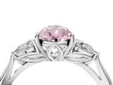 White gold Three-Stone Fancy Pink Pear Cut Brilliant Diamond Solitaire Ring with Tapered Band and Four-Prong Setting_35