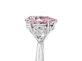 White gold Three-Stone Fancy Pink Pear Cut Brilliant Diamond Solitaire Ring with Tapered Band and Four-Prong Setting_36