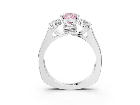 White gold Three-Stone Fancy Pink Pear Cut Brilliant Diamond Trellis Ring with Comfort Fit Band_15