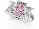 White gold Three Stone Fancy Pink Pear Cut Cut Channel Set Diamond Ring_25