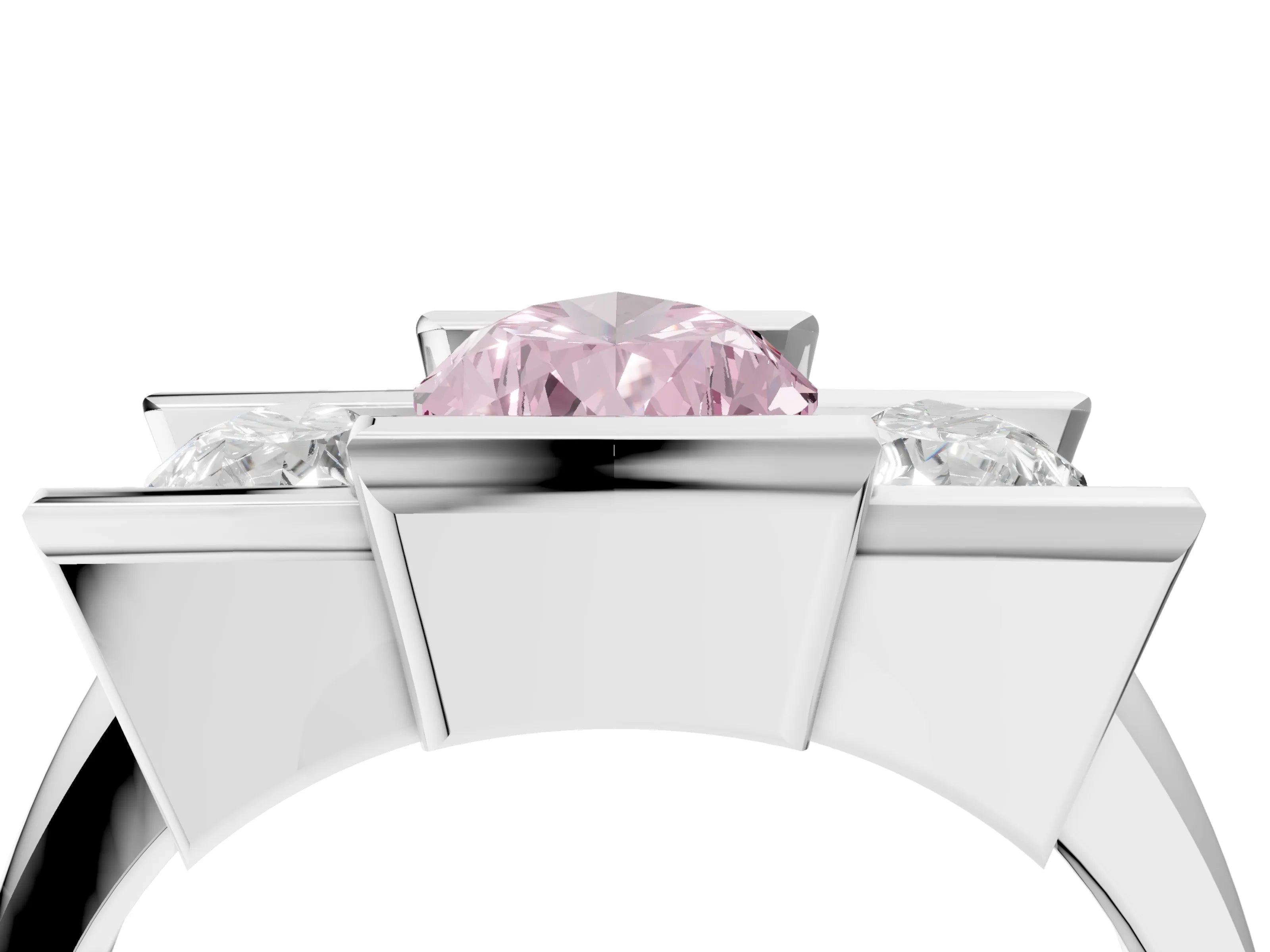 White gold Three Stone Fancy Pink Pear Cut Cut Channel Set Diamond Ring_28