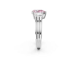 White gold Three-Stone Fancy Pink Pear Cut Cut Classic Band Prong Setting Ring_2
