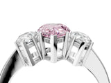 White gold Three-Stone Fancy Pink Pear Cut Cut Diamond Engagement Ring with Flat Band and Four-Prong Setting_16
