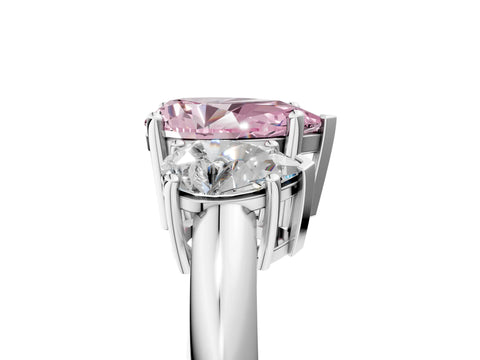 White gold Three-Stone Fancy Pink Pear Cut Cut Diamond Engagement Ring with Prong Setting on a White Gold Band_17