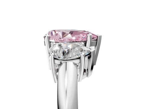 White gold Three-Stone Fancy Pink Pear Cut Cut Diamond Engagement Ring with Prong Setting on a White Gold Band_65