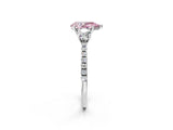 White gold Three-Stone Fancy Pink Pear Cut Cut Diamond Pavé Band with Prong Setting_29