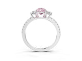 White gold Three-Stone Fancy Pink Pear Cut Cut Diamond Pavé Band with Prong Setting_30