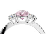 White gold Three-Stone Fancy Pink Pear Cut Cut Diamond Pavé Band with Prong Setting_31