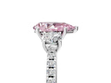 White gold Three-Stone Fancy Pink Pear Cut Cut Diamond Pavé Band with Prong Setting_32