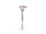 White gold Three-Stone Fancy Pink Pear Cut Cut Diamond Pavé Band with Prong Setting_35