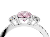 White gold Three-Stone Fancy Pink Pear Cut Cut Diamond Pavé Band with Prong Setting_37