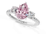 White gold Three-Stone Fancy Pink Pear Cut Cut Diamond Pavé Band with Prong Setting_39